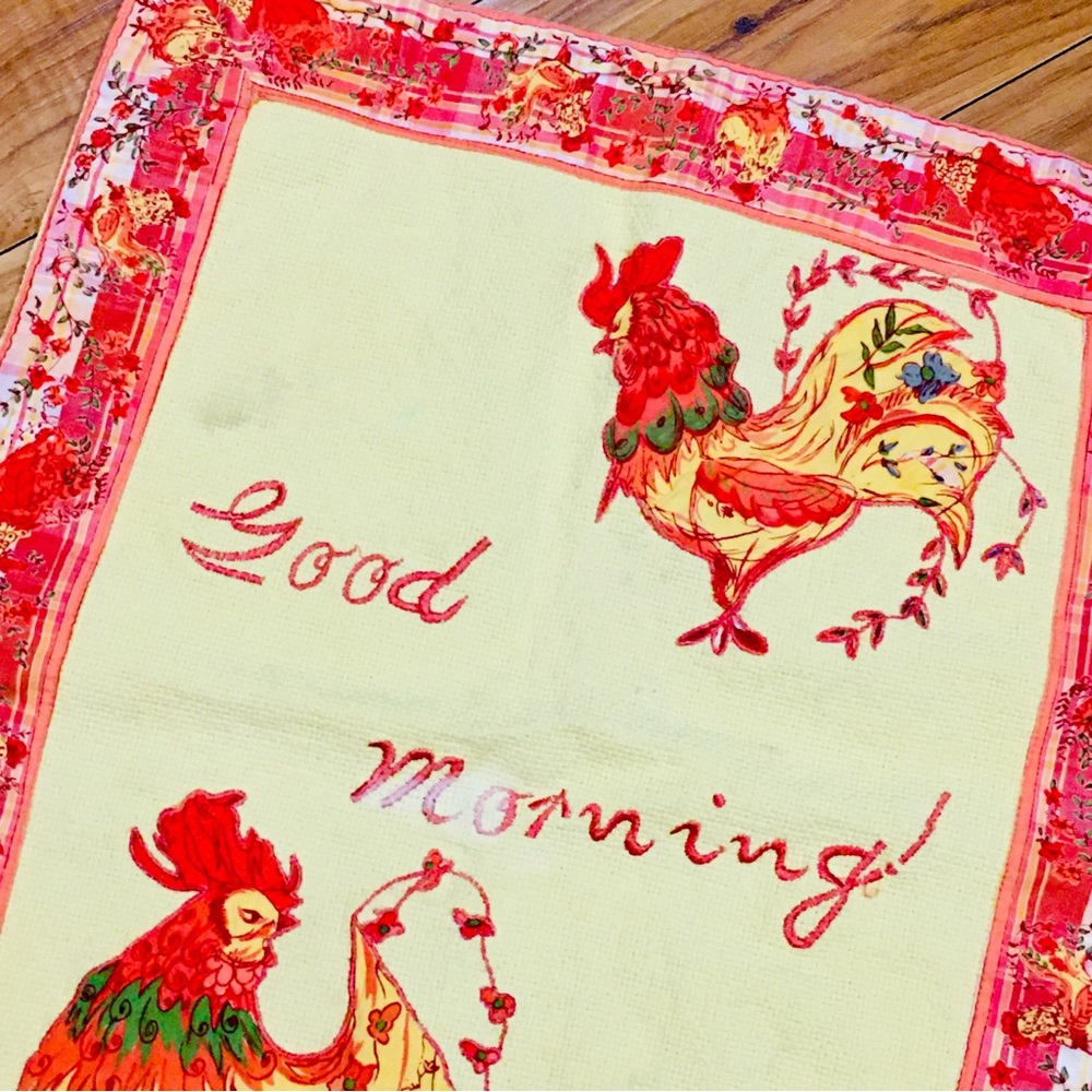 April Cornell vintage chicken hen kitchen towel distressed farmhouse cottage